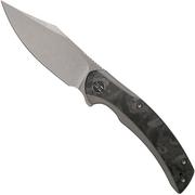 WE Knife Snick WE19022F-2 Stonewashed, Marble coltello da tasca in fibra di carbonio