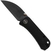 WE Knife Banter Wharncliffe WE19068J-1 Blackwashed CPM S35VN, Black Burlap Micarta, pocket knife, Ben Petersen design