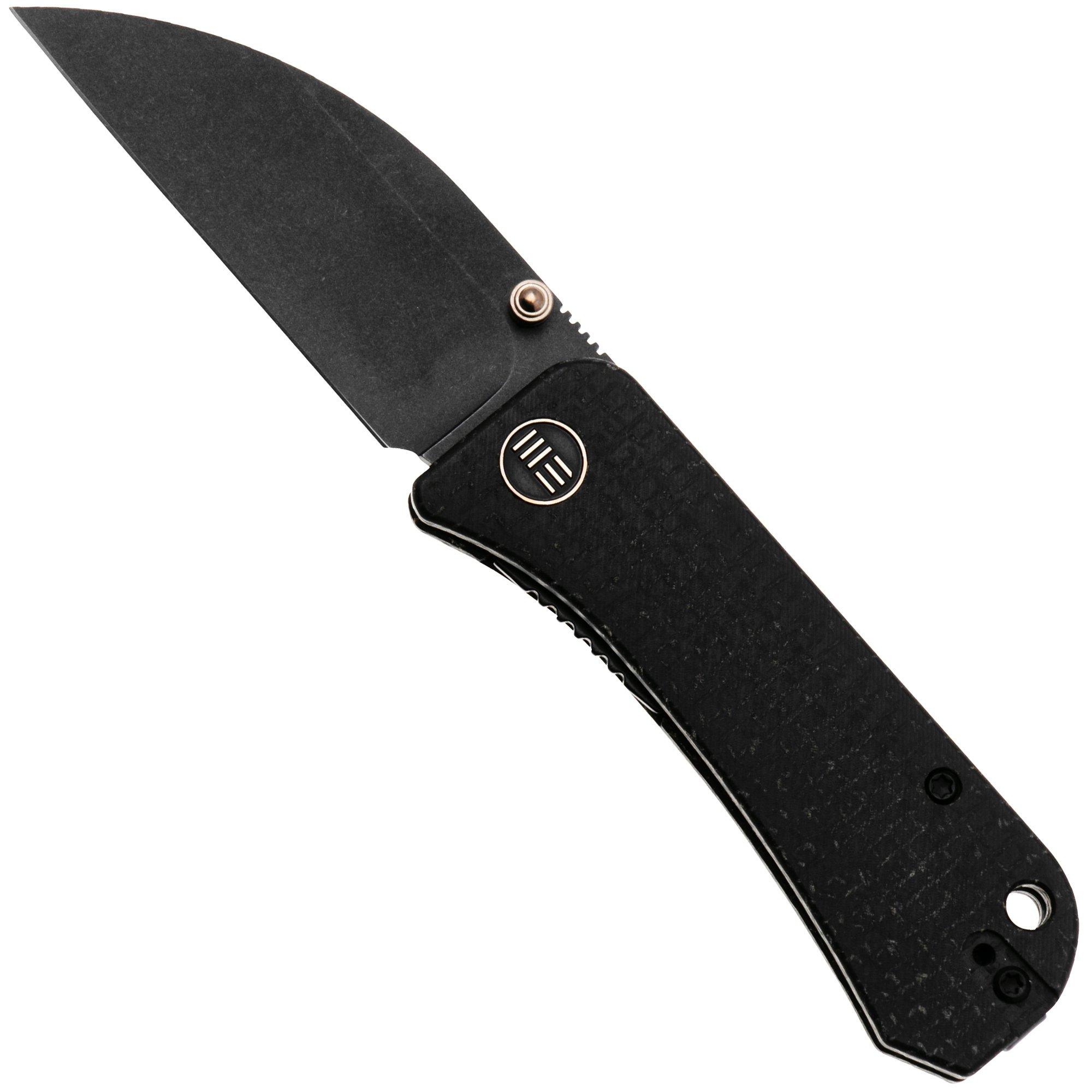 WE Knife Banter Wharncliffe WE19068J-1 Blackwashed CPM S35VN, Black Burlap Micarta, Taschenmesser, Ben Petersen Design