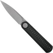 WE Knife Eidolon Drop Point, Integral Carbonfiber WE19074A-C couteau de poche, Justin Lundquist design