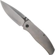 WE Knife Esprit 20025B-A Satin, Orange Peel Titanium pocket knife, Ray Laconico design