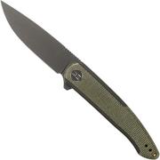 WE Knife Smooth Sentinel WE20043-4 Black Titanium Green Micarta couteau de poche