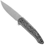 WE Knife Smooth Sentinel WE20043-5, 20CV, Titanium, Aluminium Foil Carbon Fiber, couteau de poche