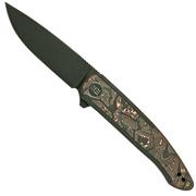 WE Knife Smooth Sentinel WE20043-6 Titanium Copper Foil fibra de carbono, navalha