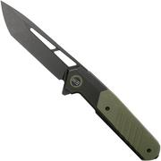 WE Knife Arsenal WE20073-2 Blackwashed, Green G10 couteau de poche, Ostap Hel design