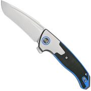 WE Knife Press Check WE20078A-2 Silver Blue Titanium pocket knife