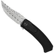 WE Knife Shuddan WE21015-DS1, Black Titanium, Hakkapella Damasteel zakmes
