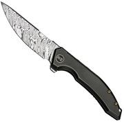 WE Knife Quixotic WE21016-DS1, Bronze & Black Titanium, Damasteel zakmes