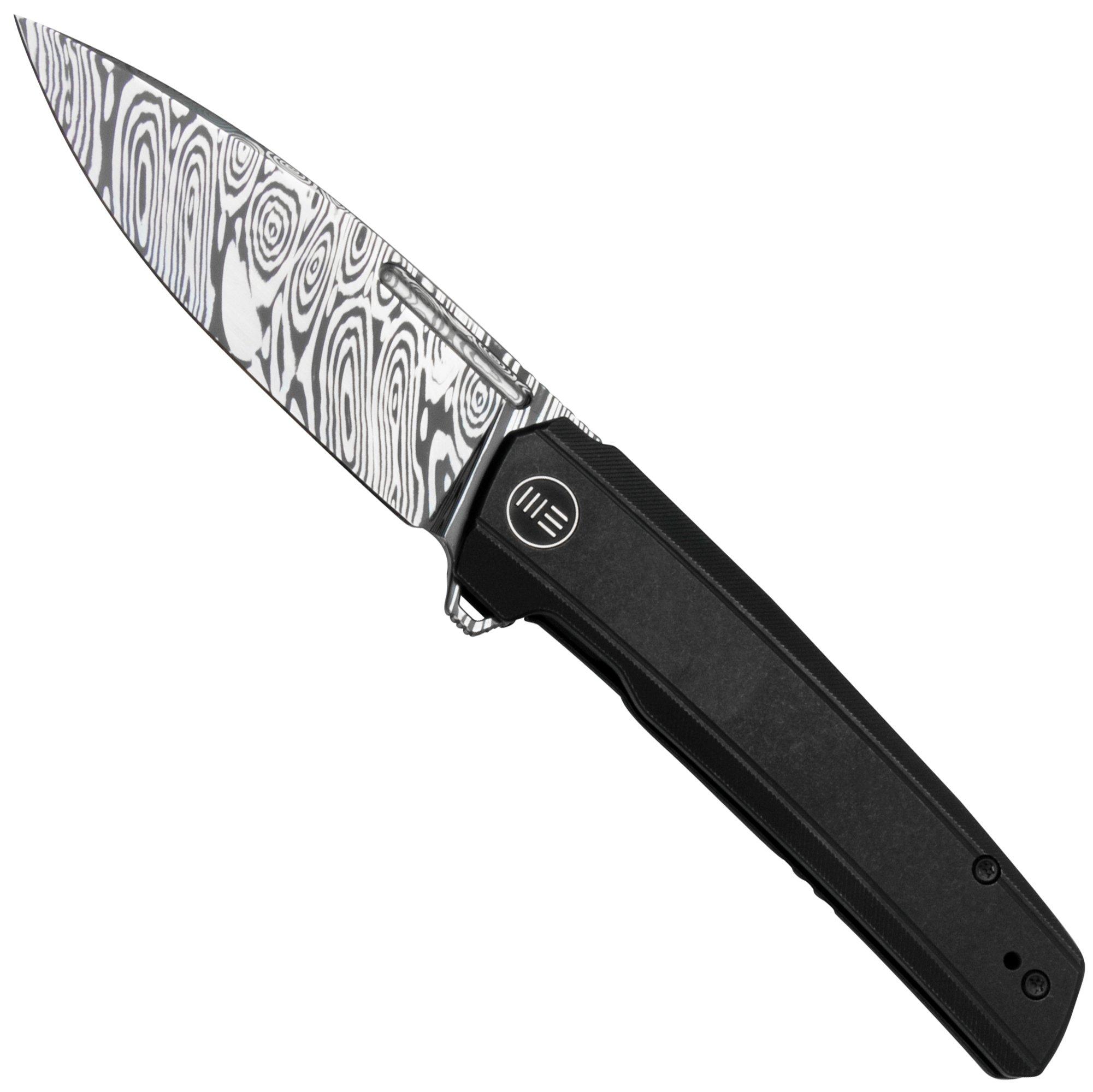 Nóż składany WE Knife Speedster WE21021B-DS1, Black Titanium, Damasteel