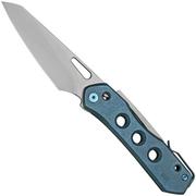 WE Knife Vision R 21031-3 Blue Titanium, Silver Bead Blasted coltello da tasca, Snecx design