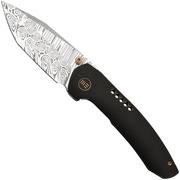 WE Knife Trogon WE22002B-DS1 Black Titanium, Heimskringla Damasteel pocket knife