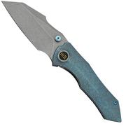 WE Knife High-Fin, WE22005-3, Blue Titanium, Grey CPM-20CV pocket knife