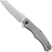 WE Knife RekkeR WE22010G-2 Bead Blasted CPM 20CV, Grey Titanium Diamond Pattern pocket knife, Kyle Lamb design