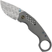 WE Knife Envisage WE22013-DS1 Gray Titanium, Hakkapella Damasteel, couteau de poche, Tuff Knives design