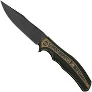 WE Knife Zonda WE22016-3 Bronze Titanium, Bronze Titanium Copper Foil Carbon Fiber, pocket knife Kellen Bogardus design