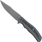 WE Knife Zonda WE22016-4 Gray Hand Rubbed Titanium, Blue Titanium, Marble Carbon Fiber, coltello da tasca, design di Kellen Bogardus