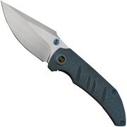 WE Knife Riff-Raff Blue Titanium, Satin CPM 20CV WE22020B-2 coltello da tasca, Matt Christensen design