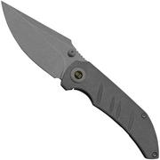 WE Knife Riff-Raff Grey Titanium, Stonewashed CPM 20CV WE22020B-3 pocket knife, Matt Christensen design
