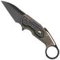 Image pour WE Knife Yardbird WE22021-2 Blackwashed CPM 20CV, Bronze Titanium, Rose Carbon Fiber Inlay, couteau de poche karambit, Maciej Torbé design