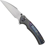 We Knife Ziffius WE22024D-4 Hand Rubbed Satin CPM 20CV, Gray Titanium, Flamed Titanium Integral Spacer, Limited Edition, coltello da tasca