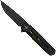 WE Knife Navo Black Canvas Micarta, Blackwashed CPM 20CV WE22026-1 navaja, diseño de Ostap Hel