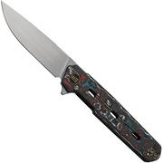 WE Knife Navo Nebula FatCarbon Carbon Fiber, Satin CPM 20CV WE22026-4 couteau de poche, Ostap Hel design