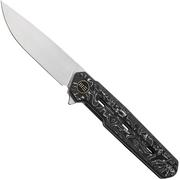 We Knife Navo WE22026-6 Aluminium Foil Carbon Fiber, couteau de poche, Ostap Hel design