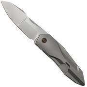 WE Knife Solid WE22028-2, CPM 20CV Bead Blasted Titanium, navalha