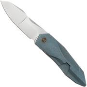 WE Knife Solid WE22028-4, Bead Blasted CPM 20CV, Blue Titanium, navalha