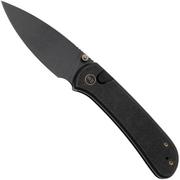 WE Knife Qubit WE22030F-1 Blackwashed CPM 20CV, Black Titanium, couteau de poche