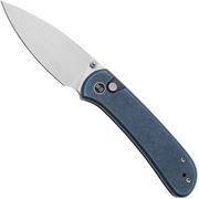 WE Knife Qubit WE22030F-3 Satin CPM 20CV, Blue Titanium, pocket knife