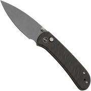 WE Knife Qubit WE22030F-4  Stonewashed CPM 20CV, Tiger Stripe Flamed Titanium, pocket knife