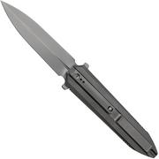 WE Knife Diatomic WE22032-2 Gray Bead Blasted Titanium, Gray Bead Blasted Single Edge Taschenmesser