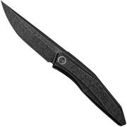 We Knife Cybernetic WE22033-4 Blackwashed Etched Titanium Limited Edition, couteau de poche