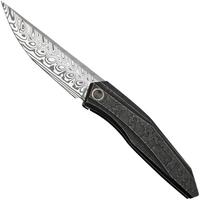 Bild für WE Knife Cybernetic WE22033-DS1 Stonewashed Etched Black Titanium, Hakkepella Damaststeel, Taschenmesser