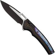 WE Knife Exciton Black Titanium Flamed Titanium, Black Stonewashed CPM 20CV WE22038A-4 Limited Edition pocket knife