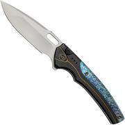 WE Knife Exciton WE22038A-6, Bead Blasted CPM 20CV Droppoint, Flamed Black Titanium, pocket knife