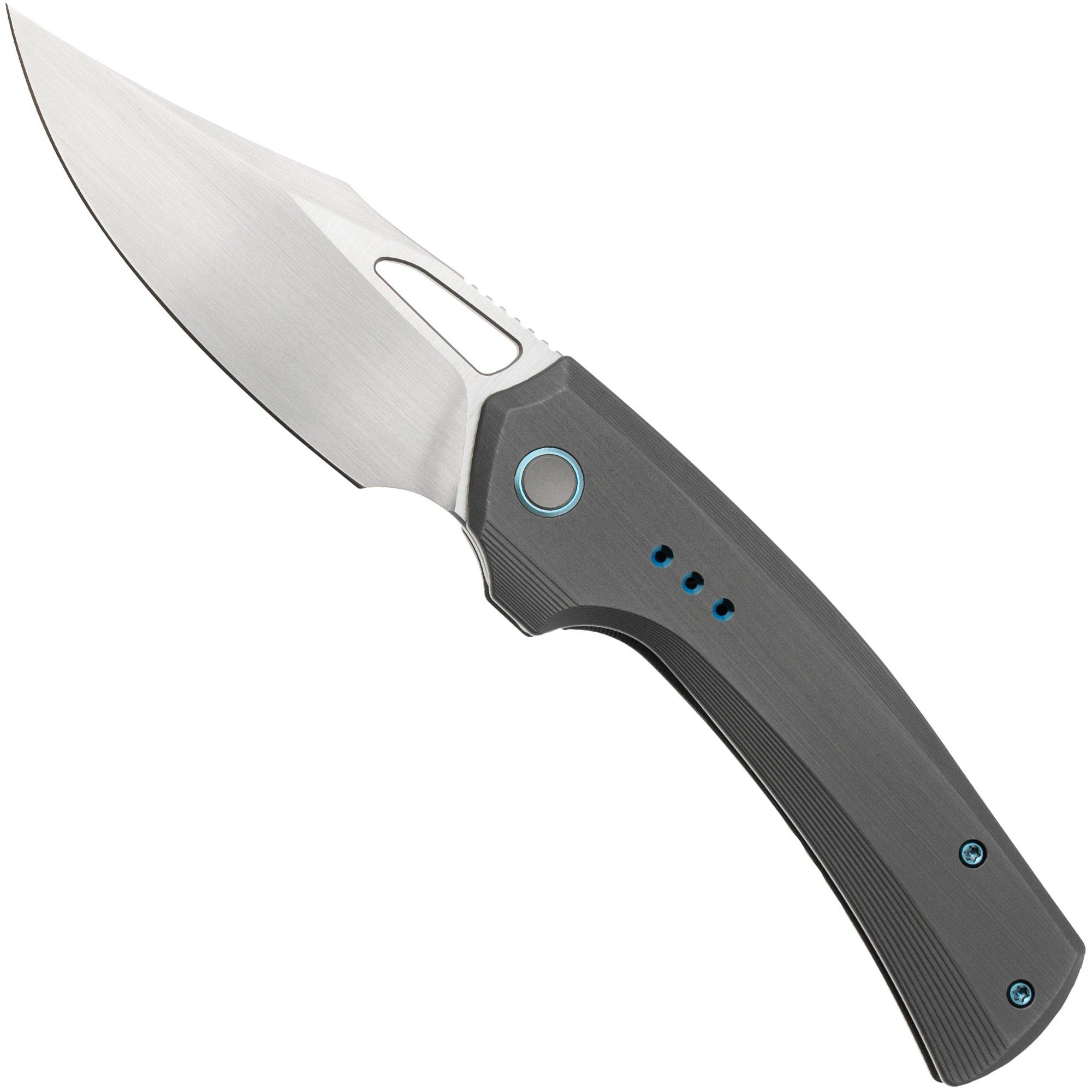 WE Knife Nefaris WE22040D-1, CPM 20CV Clippoint, Satin Gray Titanium, Taschenmesser