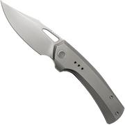 WE Knife Nefaris WE22040D-2, CPM 20CV Clippoint, Bead Blasted Titanium, pocket knife