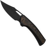 WE Knife Nefaris WE22040F-1, CPM 20CV Clippoint, Copper Foil Carbon Fiber Black Titanium, coltello da tasca