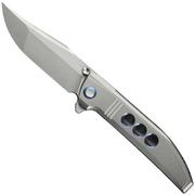 WE Knife Ezinta WE22041-2 Polished Bead Blasted Böhler M390, Polished Bead Blasted Titanium, navaja