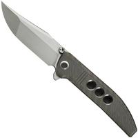 Imagen para WE Knife Ezinta WE22041-4 Polished Bead Blasted Böhler M390, Tiger Stripe Flamed Titanium, navaja