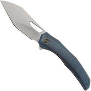 WE Knife Ignio WE22042B-3, Stonewashed CPM 20CV, Blue Titanium, coltello da tasca, Toni Tietzel design