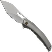 WE Knife Ignio WE22042B-4, Silver Bead Blasted CPM 20CV, Bead Blasted Titanium, pocket knife, Toni Tietzel design