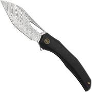 WE Knife Ignio WE22042B-DS1 Hakkapella Damasteel, Black Titanium, pocket knife, Toni Tietzel design