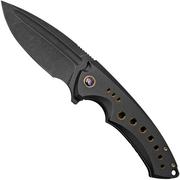 WE Knife Nexusia WE22044-1 Black Titanium, Black Stonewashed, coltello da tasca
