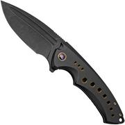 Nóż składany WE Knife Nexusia WE22044-1 Black Titanium, Black Stonewashed