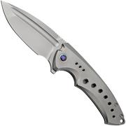 WE Knife Nexusia WE22044-4 Polished Bead Blasted Titanium, Polished Bead Blasted Blade, pocket knife