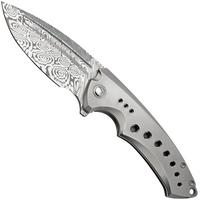 Image for WE Knife Nexusia WE22044-DS1 Bead Blasted Titanium, Heimskringla Damast, pocket knife