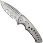 Afbeelding voor WE Knife Nexusia WE22044-DS1 Bead Blasted Titanium, Heimskringla Damaststeel, zakmes